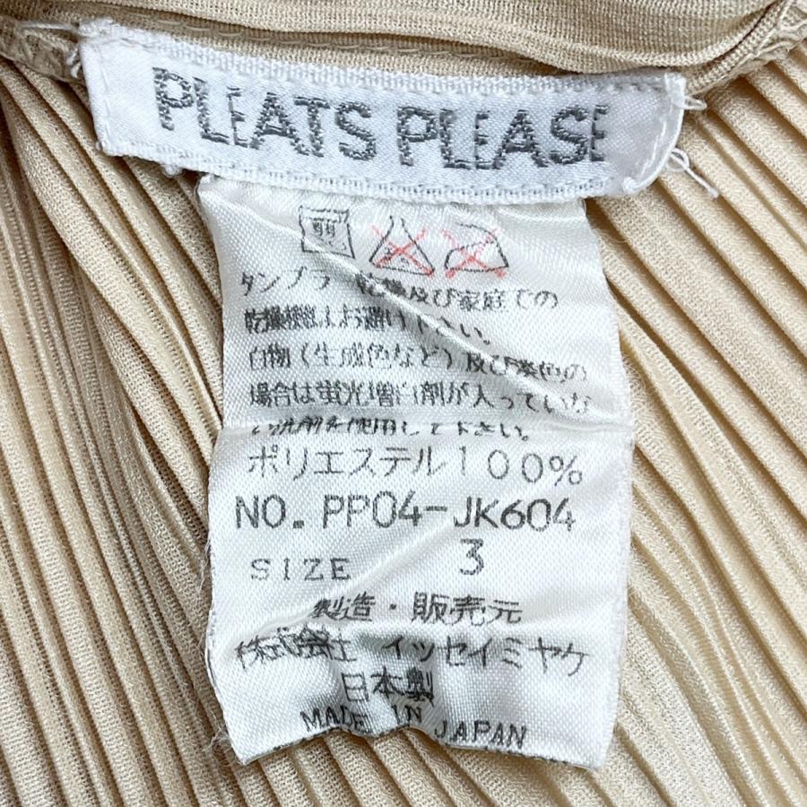 ◆◆PLEATS PLEASE  ISSEY MIYAKE イッセイミヤケ 長袖シャツ size3 無地 レディース PP04-JK604 ベージュ ◇◇ PLEATS PLEASE ISSEY MIYAKE イッセイミヤケ 長袖シャツ size3
