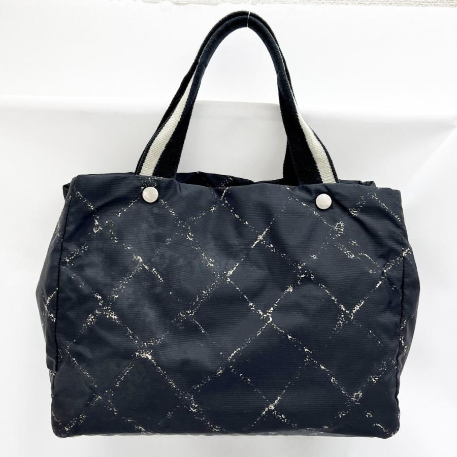 CHANEL シャネル ハンドバッグ トートバッグ トラベルライン ヨゴレ・変色有 レディース ブラック 傷や汚れあり