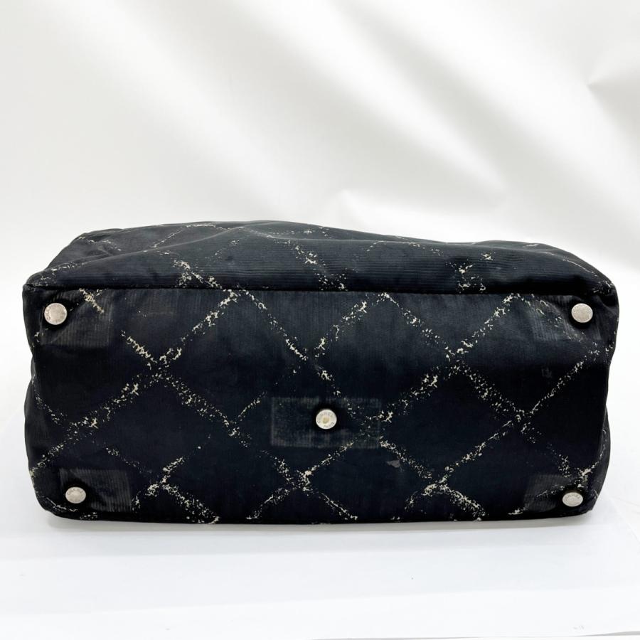 CHANEL シャネル ハンドバッグ トートバッグ トラベルライン ヨゴレ・変色有 レディース ブラック 傷や汚れあり