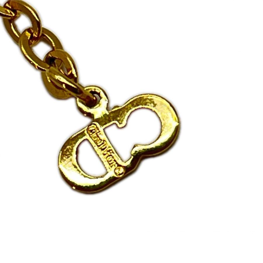 Christian Dior クリスチャンディオール CDロゴ ネックレス ゴールドメッキ 透明石1粒 Christian Dior クリスチャンディオール CDロゴ ネックレス ゴールド