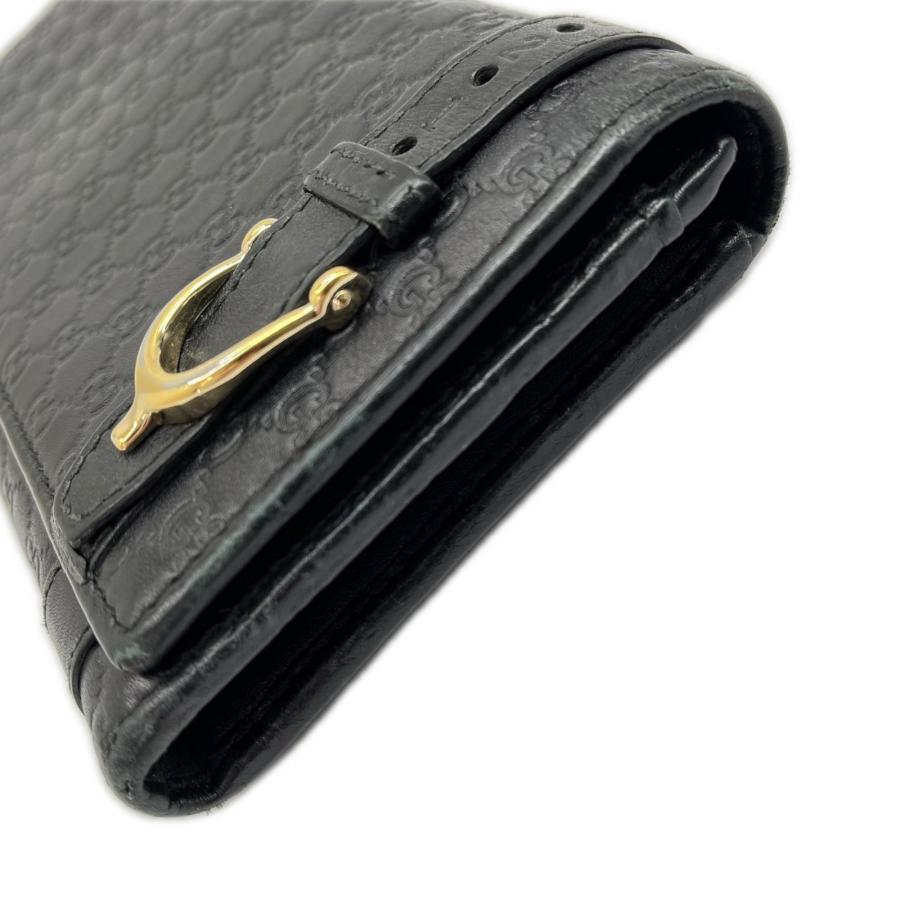 GUCCI（グッチ） 長財布 マイクロシマ 箱付 309760 ブラック やや傷や