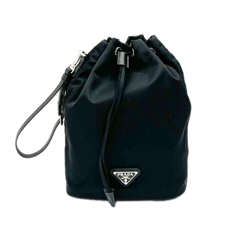 PRADA（プラダ） 巾着バッグ ナイロン カバン ポーチ レディース 黒