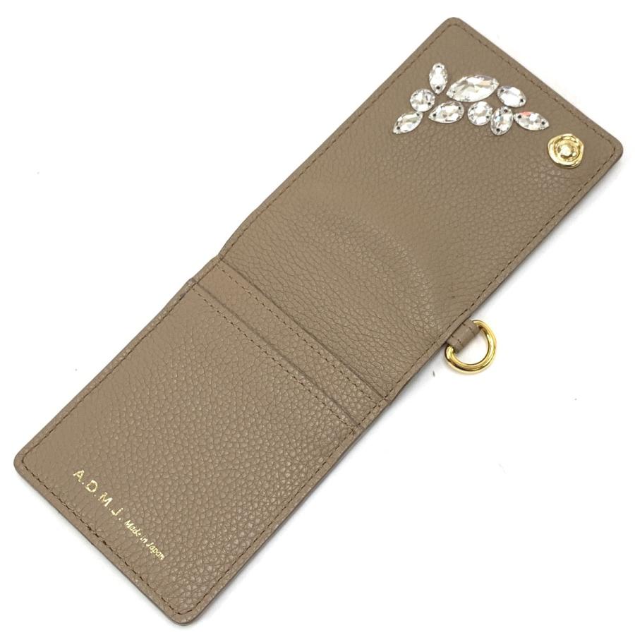 ADMJ 財布 ケース パスケース スワロフスキー やや傷や汚れあり  