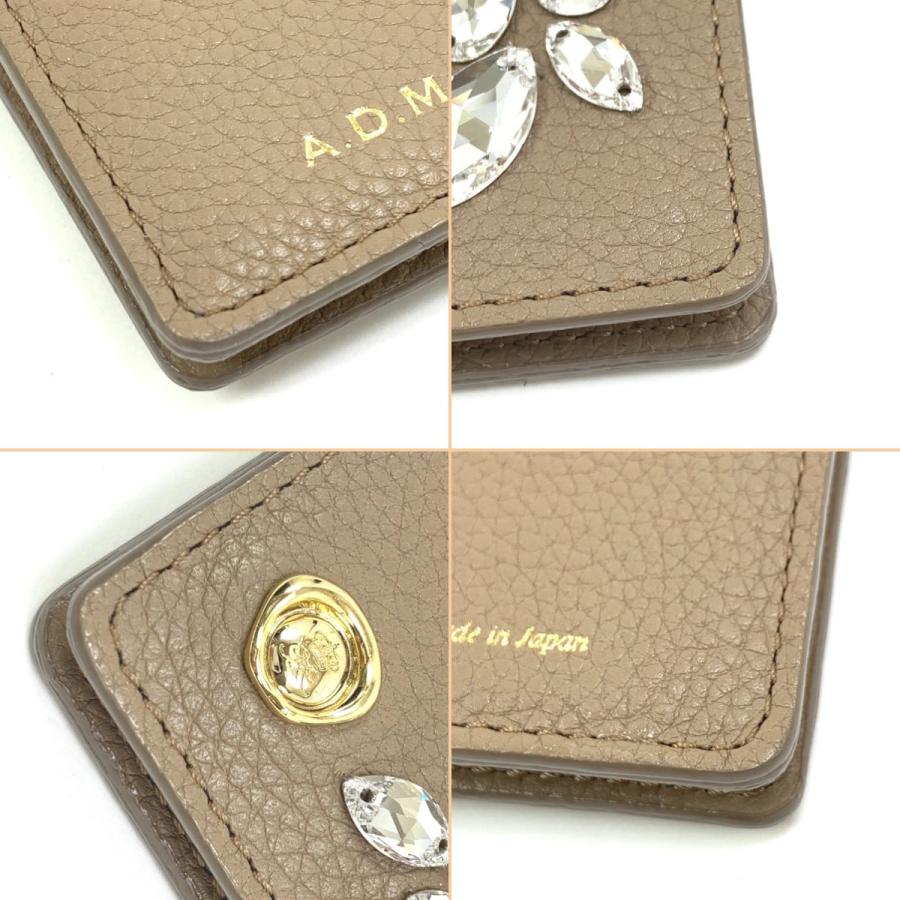 ADMJ 財布 ケース パスケース スワロフスキー やや傷や汚れあり