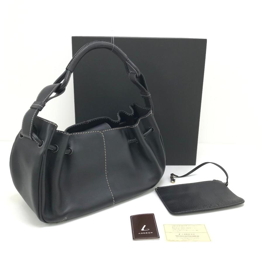 土屋鞄 レザーショルダーバッグ 斜めがけ レザー 黒 ブラック 土屋鞄 ギャザーショルダー ミニポーチ付 ブラック 目立った傷や汚れ