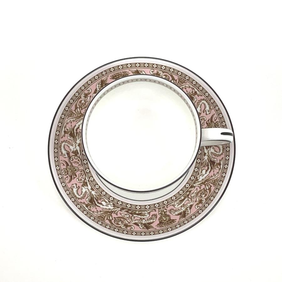 $$  WEDGWOOD ウェッジウッド FLORENTINE PINK カップ＆ソーサー 1P 目立った傷や汚れなしの画像