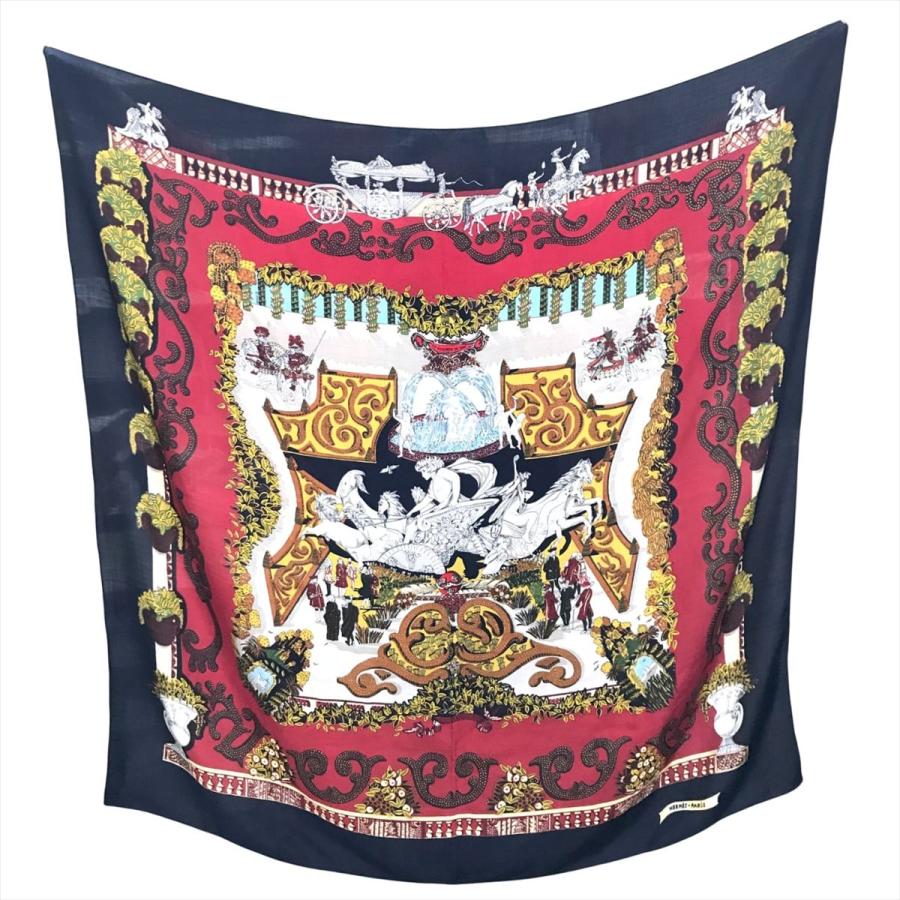 HERMES（エルメス） $$ カシミヤ混 スカーフ ストール140/王の楽園 