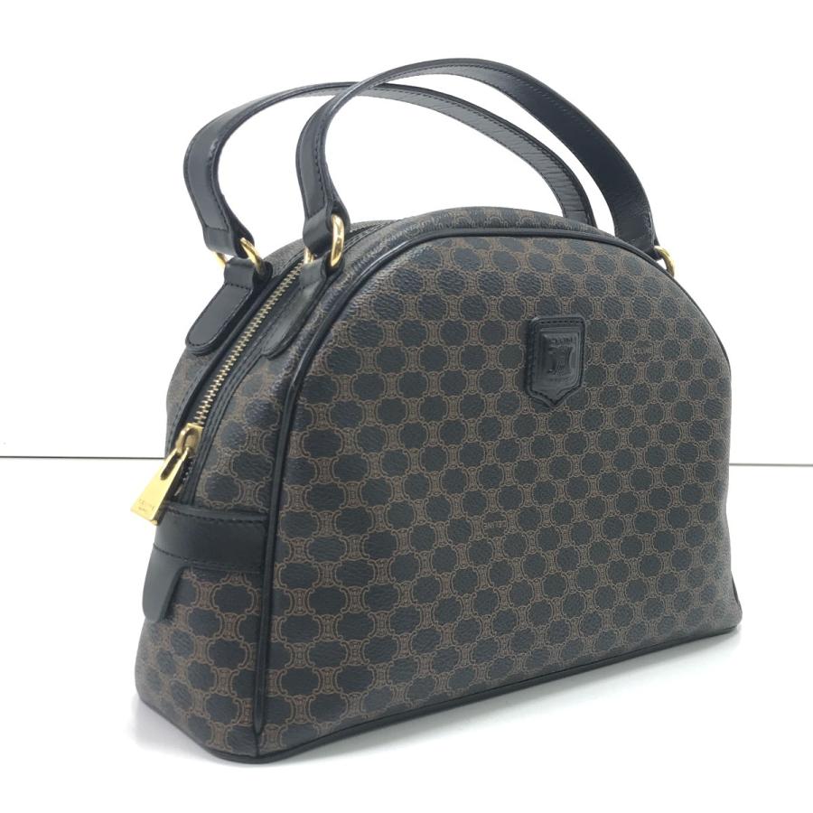 CELINE（セリーヌ） ハンドバッグ マカダム柄 ハーフムーン 
