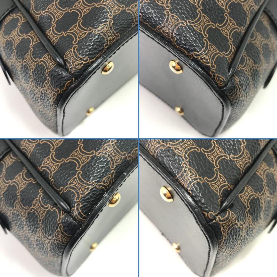 CELINE（セリーヌ） ハンドバッグ マカダム柄 ハーフムーン