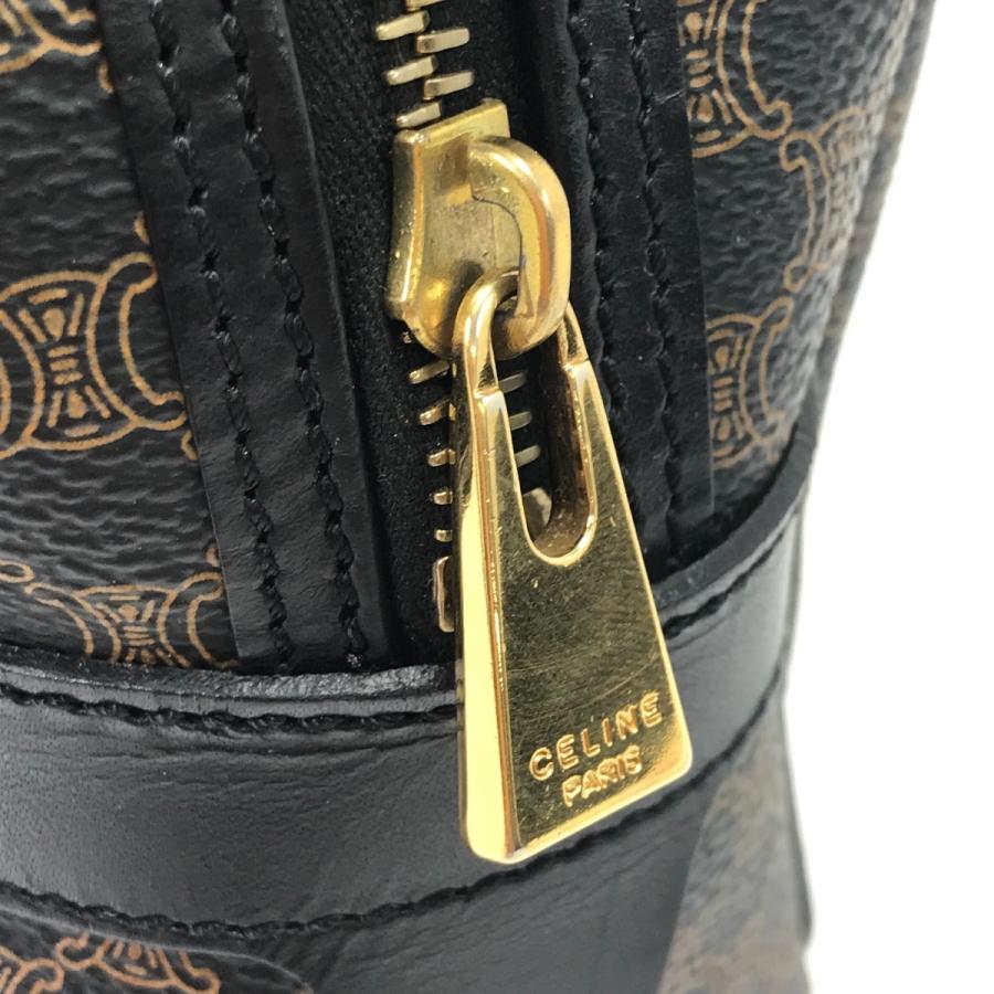 CELINE マカダム柄 ハンドバッグ ブラウン ハーフムーン CELINE（セリーヌ） ハンドバッグ マカダム柄 ハーフムーン