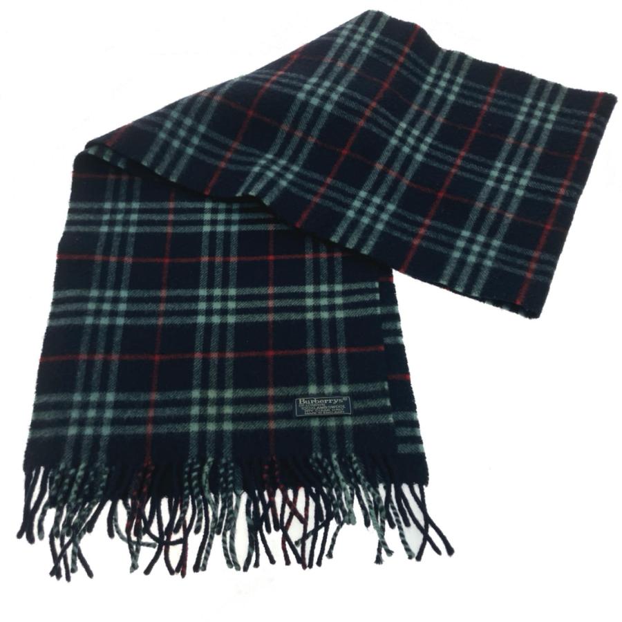 英国製！　BURBERRY ラムウールマフラー ノバチェック　ネイビー　未使用 Burberrys バーバリーズ マフラー RAMBSWOOL ノバチェック ネイビー