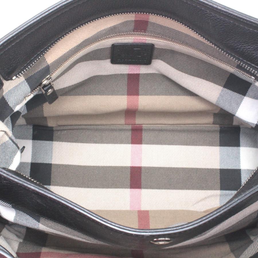 BURBERRY（バーバリー） ショルダーバッグ 巾着型風 ブラック×グレー