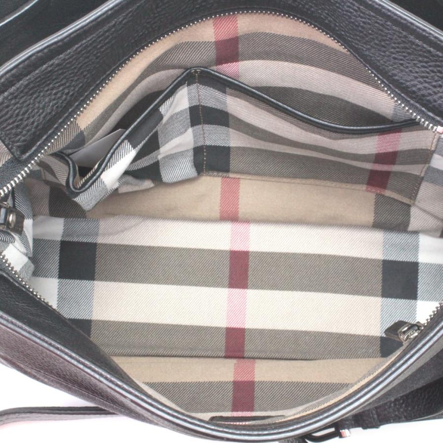 BURBERRY（バーバリー） ショルダーバッグ 巾着型風 ブラック×グレー