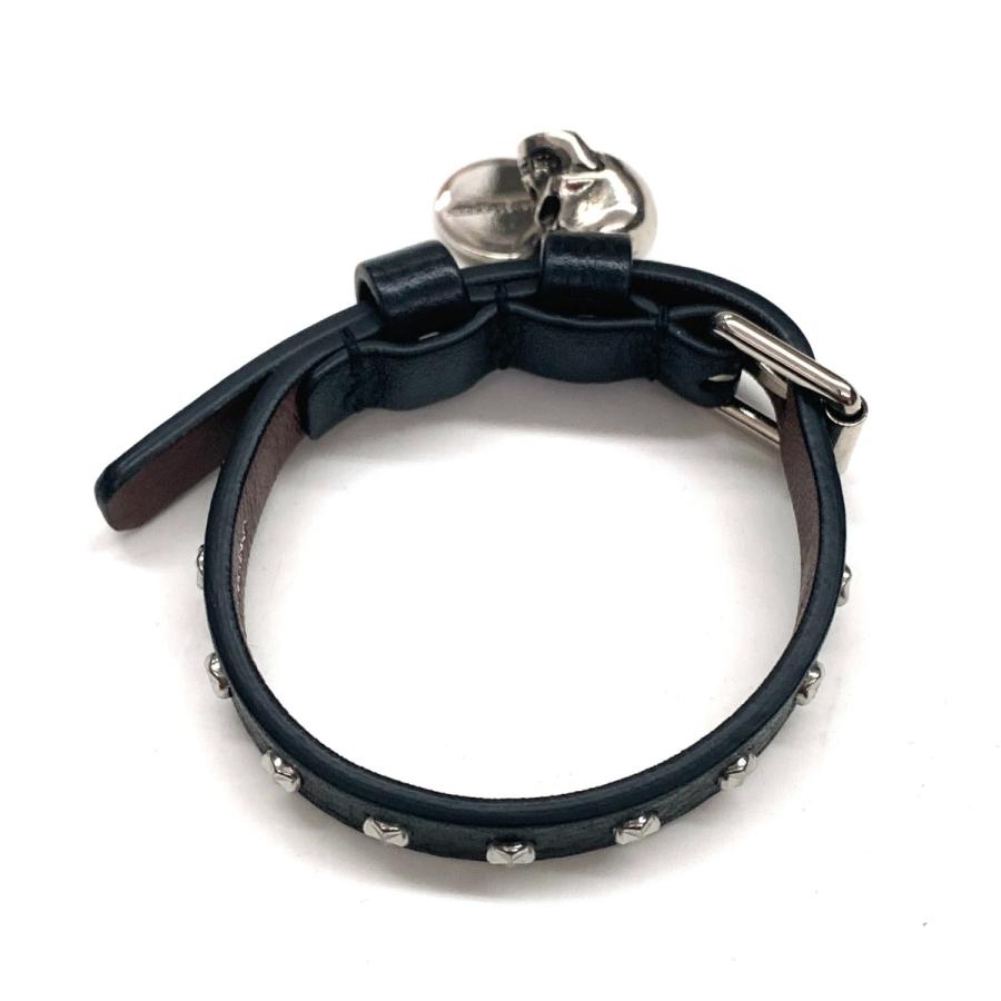 新品未使用AlexanderMcQueenブレスレット Alexander McQueen ブレスレット 16-20cm ブラック やや傷や汚れあり