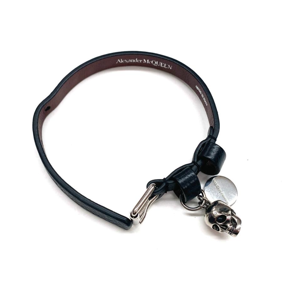 Alexander McQueen ブレスレット 16-20cm ブラック やや傷や汚れあり
