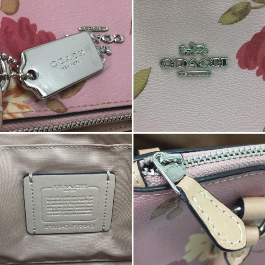 COACH（コーチ） ハンドバッグ ストラップ付 F72643 ピンク花柄 やや傷 