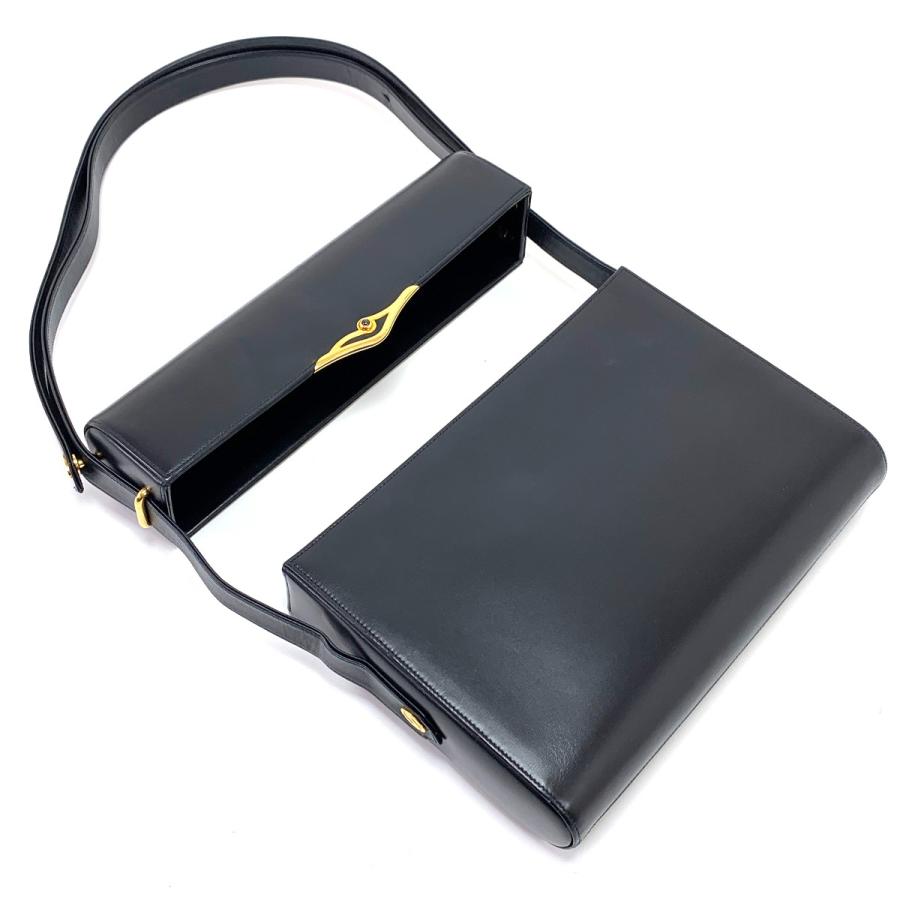 【Cartier】 ショルダーバッグ　サファイアライン　レザー　ブラック. Cartier（カルティエ） サファイアライン ショルダーバッグ ブラック