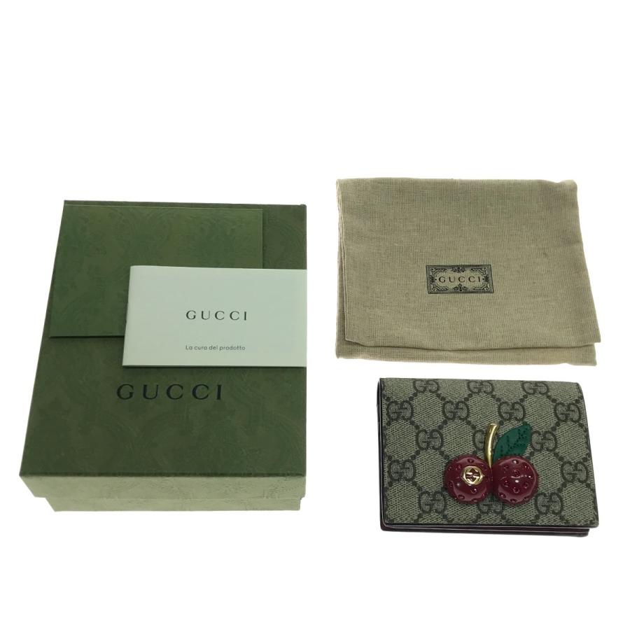 GUCCI（グッチ） 2つ折り財布 GGスプリーム チェリー ミニウォレット