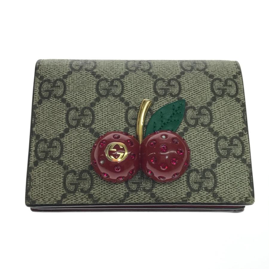 GUCCI（グッチ） 2つ折り財布 GGスプリーム チェリー ミニウォレット