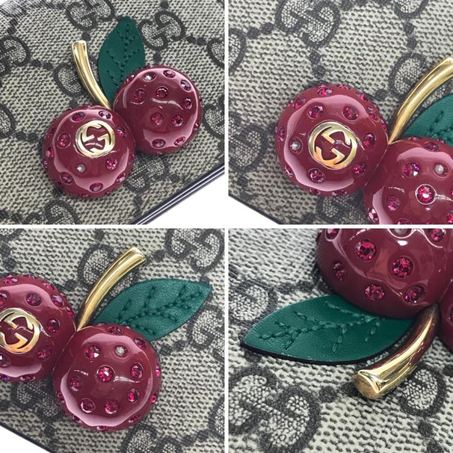 GUCCI（グッチ） 2つ折り財布 GGスプリーム チェリー ミニウォレット