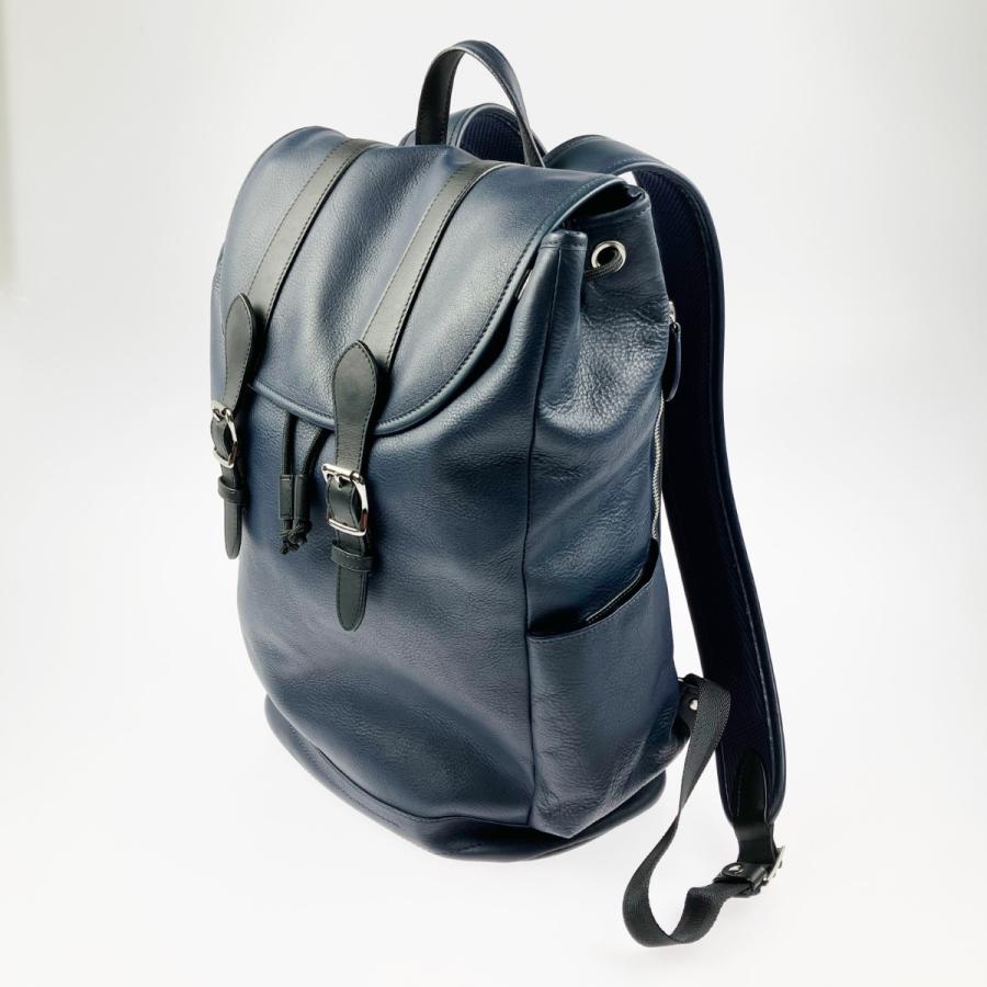 SOMES SADDLE ネイビー レザー バックパック 本革 リュック 日本製 ▽▽ SOMES ソメス ハロン バックパック FU-02 ネイビー レザータグ欠