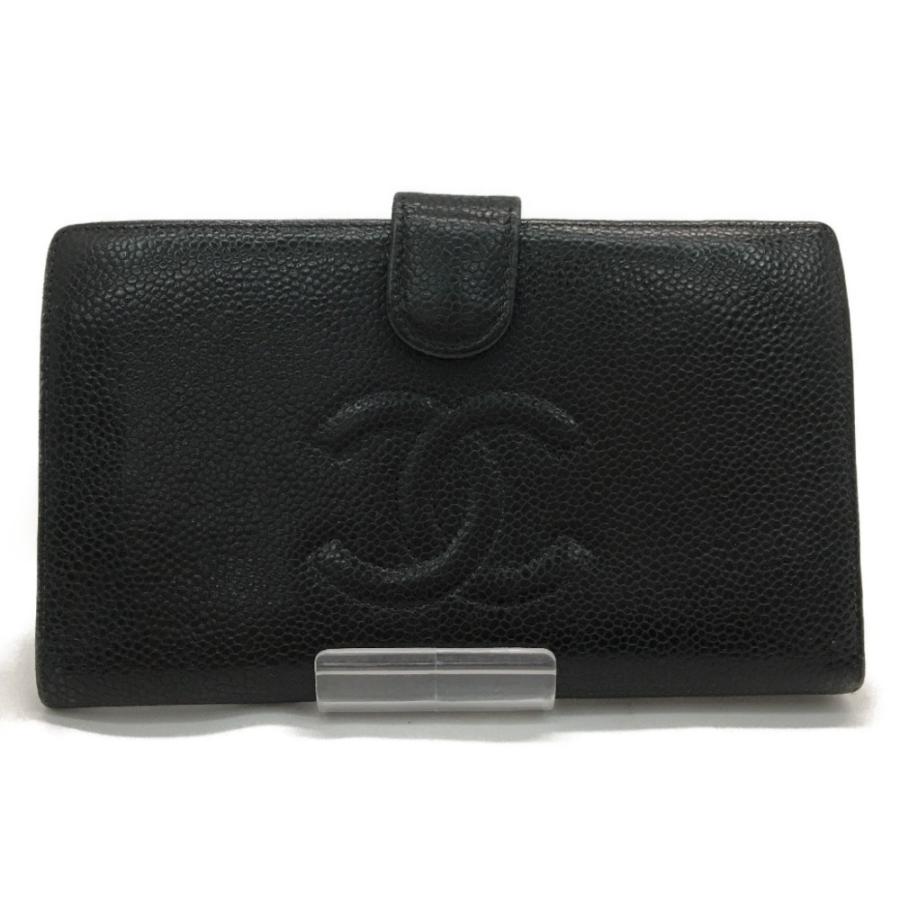 ▽▽CHANEL シャネル レディース 二つ折り財布 ココマーク キャビア