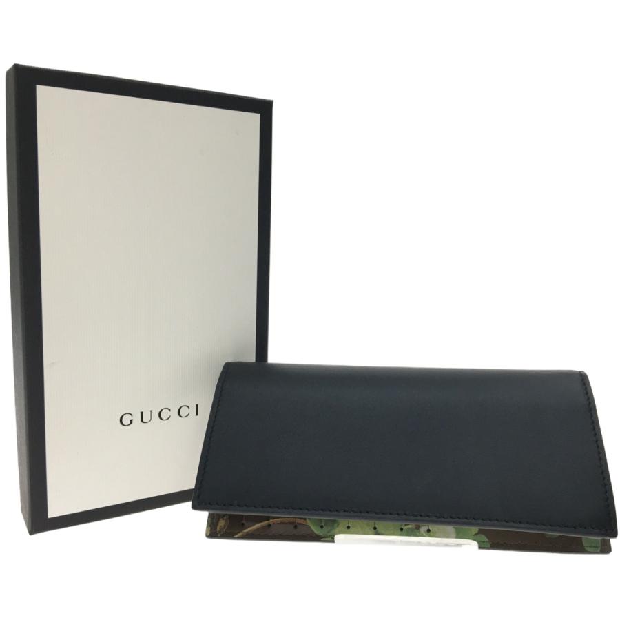 ☆極美品☆ グッチ 2つ折り長財布 ブルームス 408811 黒 花柄 GUCCI（グッチ） ▽▽ メンズ 二つ折り長財布 ブルームス 408811