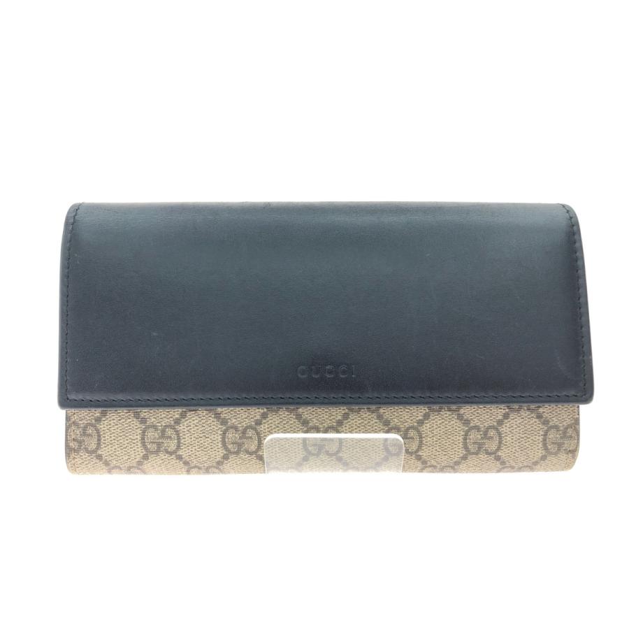 ▼▼GUCCI グッチ ユニセックス 長財布 GGスプリーム コンチネンタルウォレット 410100 ベージュ×ブラック GUCCI（グッチ） ▽▽ ユニセックス 長財布 GGスプリーム