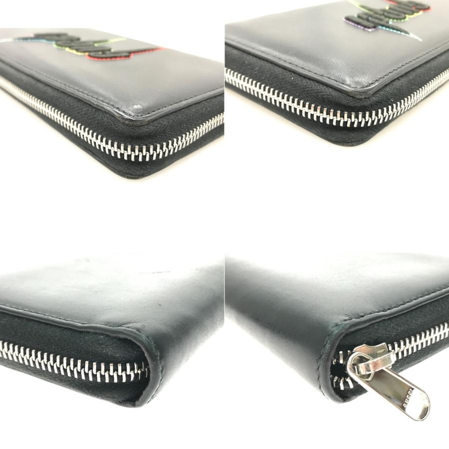 GUCCI（グッチ） ▽▽ ブレードロゴ 長財布 597677 ブラック やや傷や