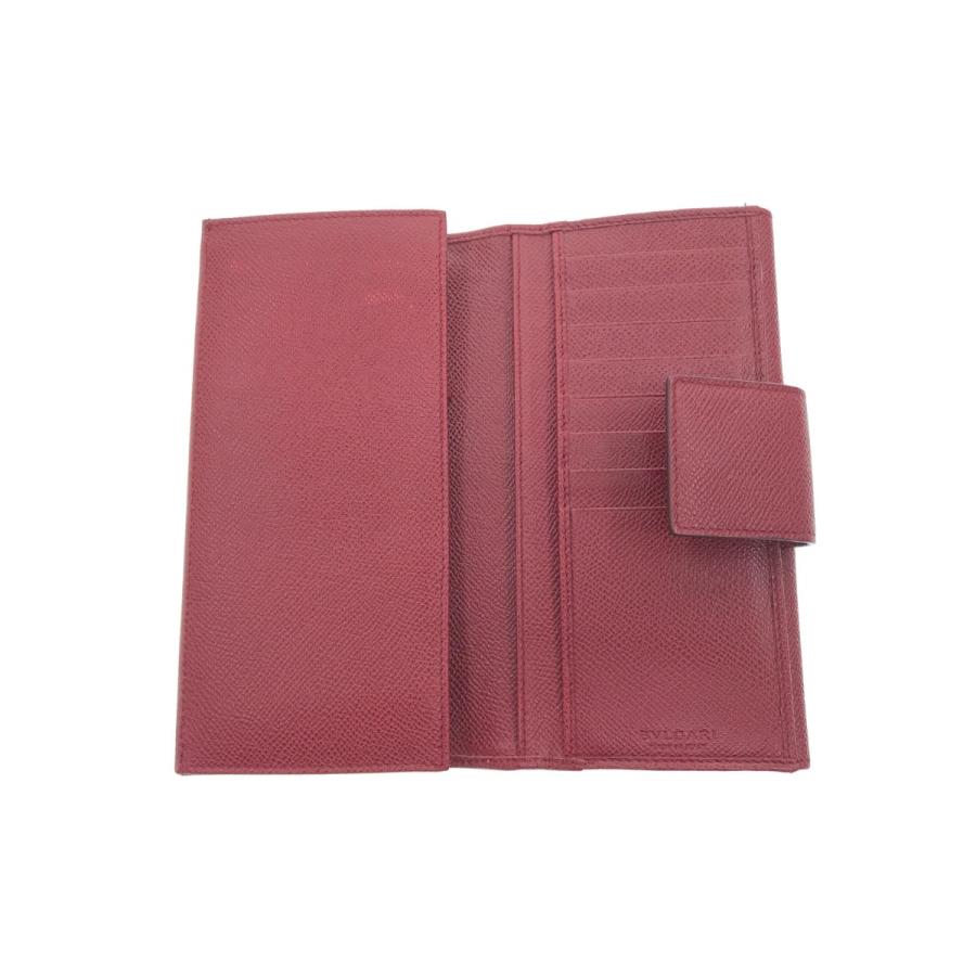 BVLGARI（ブルガリ） ▽▽ 長財布 ロゴクリップ ルビーレッド 33744