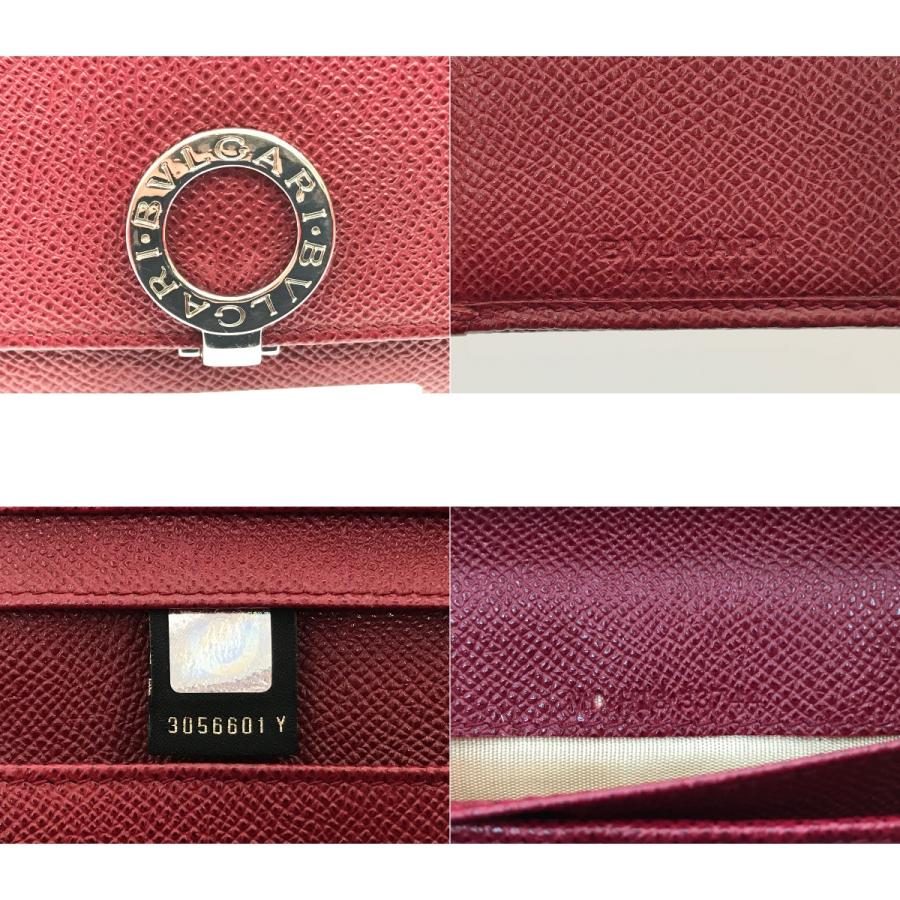 BVLGARI（ブルガリ） ▽▽ 長財布 ロゴクリップ ルビーレッド 33744