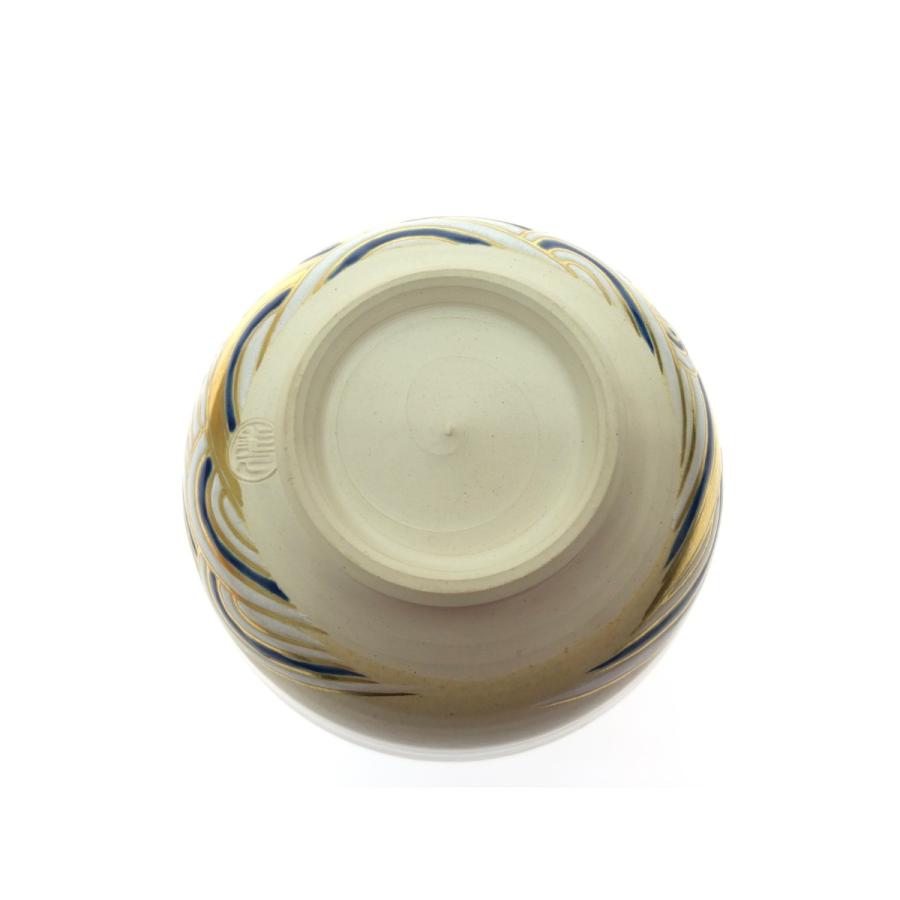  茶道具 東福窯 中村能久作 抹茶茶碗 色絵茶碗 波兎 元箱入 【キャッセロール】 やや傷や汚れあり