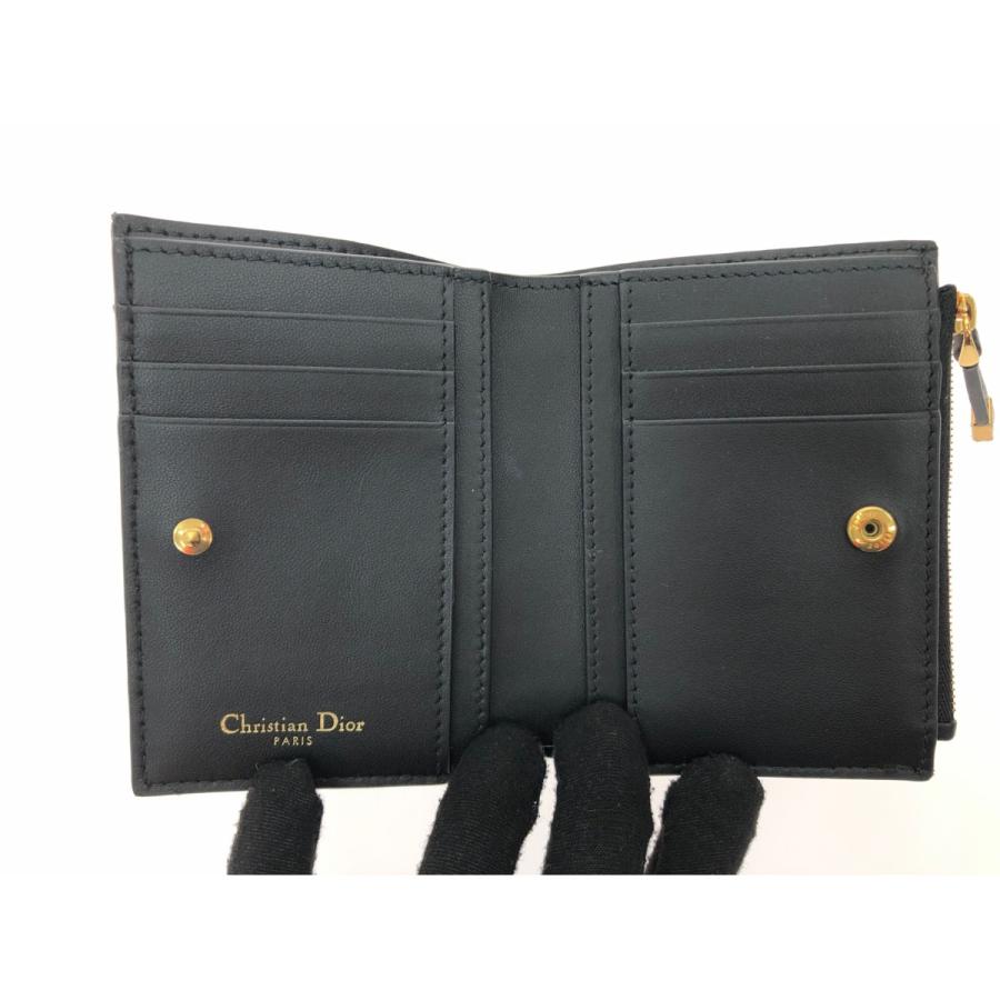 ▼▼Christian Dior ディオール 二つ折り財布 Dior Caro ダリアウォレット カナージュ   S5173UWHC ブラック ▽▽ Christian Dior ディオール 二つ折り財布 Caro ダリアウォレット