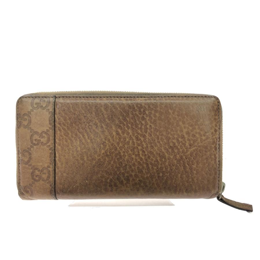 GUCCI（グッチ） ▽▽ ラウンドファスナー 長財布 GG シマレザー 箱付