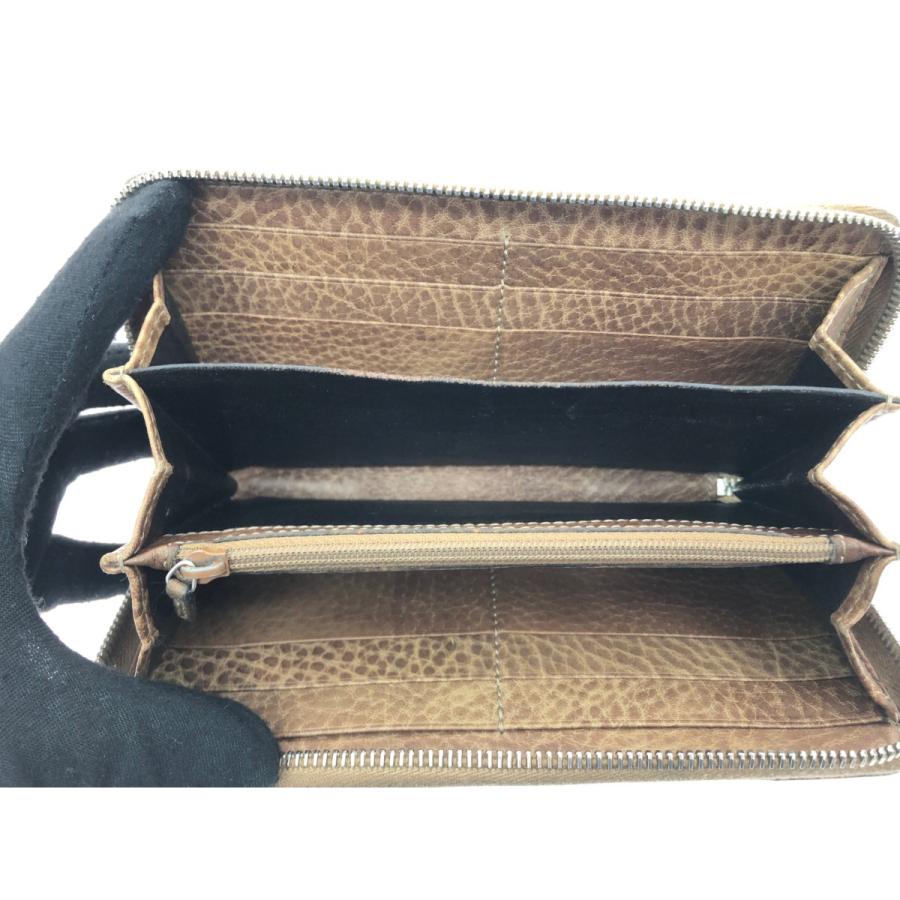 GUCCI（グッチ） ▽▽ ラウンドファスナー 長財布 GG シマレザー 箱付