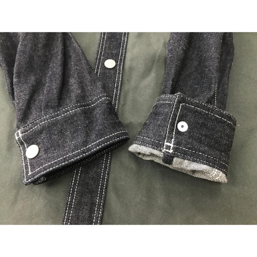 ▽▽ 児島ジーンズ メンズ衣料 デニムシャツ SIZE M グリーン やや傷や