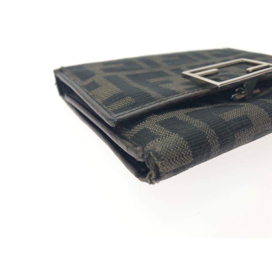 FENDI（フェンディ） ▽▽ レディース 三つ折り財布 FFプレート ズッカ