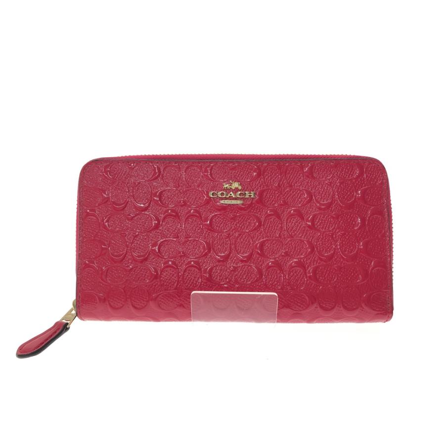 COACH（コーチ） 長財布 ラウンドファスナー デボスド シグネチャー