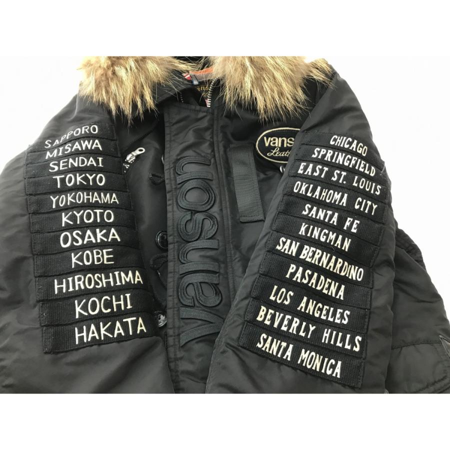 Vanson ブラック モッズコート ファー付き