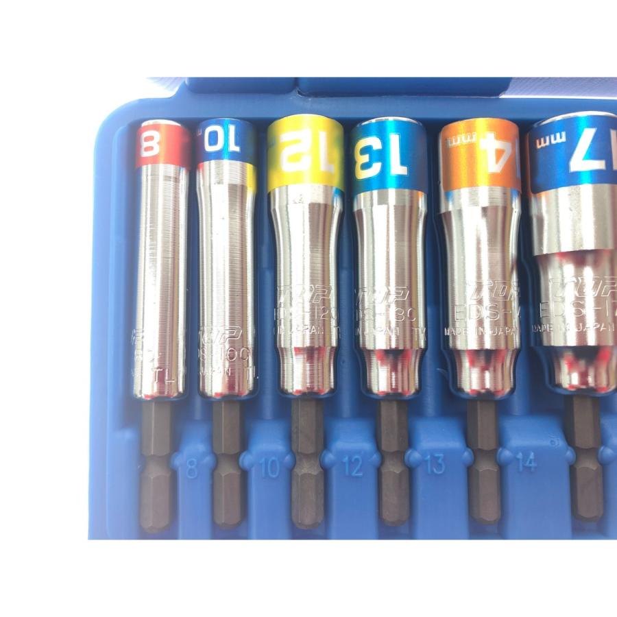 ▽▽ トップ工業 18V対応 電動ドリル用 コンパクトソケットセット 9本 