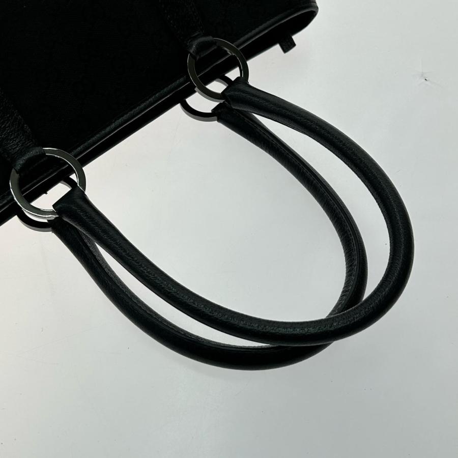 グッチ ビジネスバッグ GGキャンバス レザー ブラック GUCCI（グッチ） ▽▽ トートバッグ GGキャンバス レザー 113011