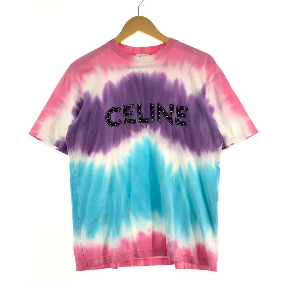 CELINE ▽▽ セリーヌ スタッズロゴプリントルーズ Tシャツ マルチ  