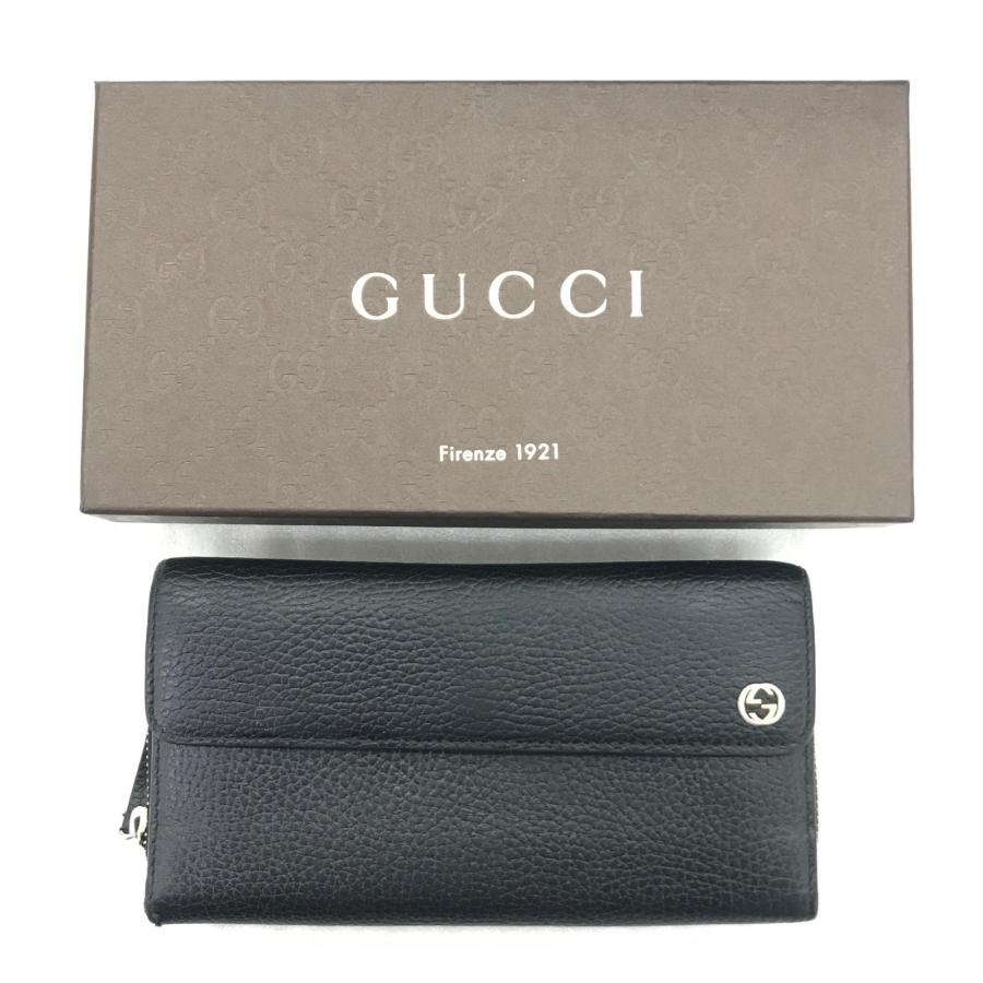 GUCCI（グッチ） ▽▽ 財布 レザー 大容量 ラウンドファスナー長財布