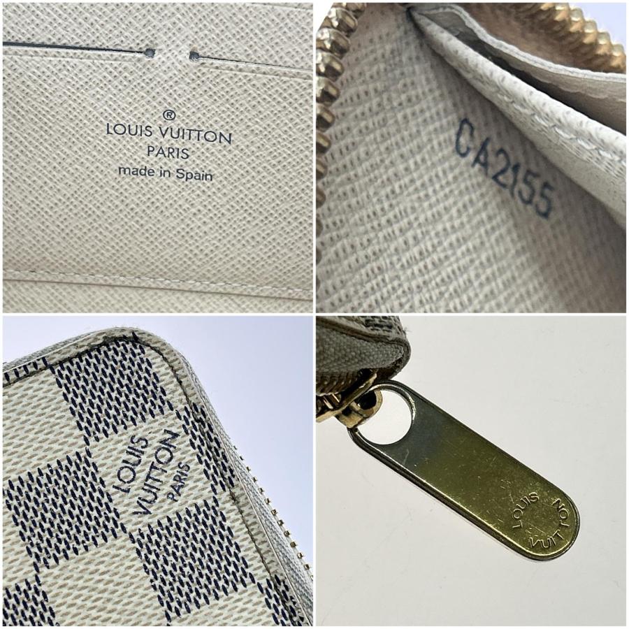 汚れあり ルイ ヴィトン 長財布 LOUIS VUITTON ダミエアズール 【公式