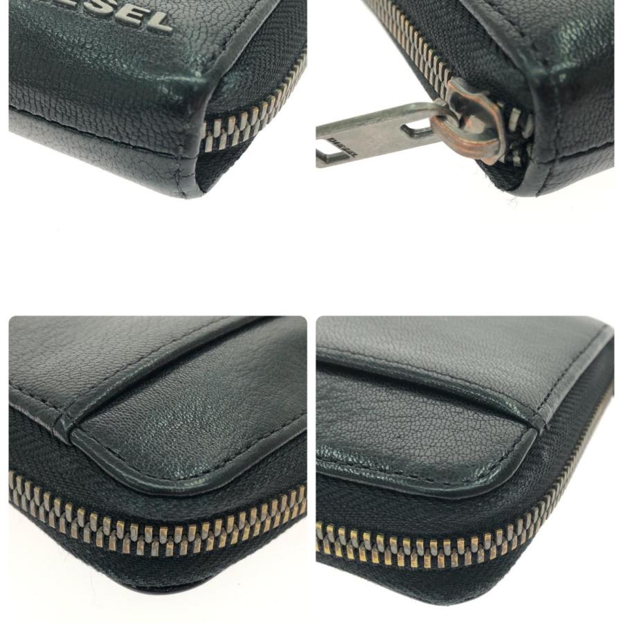 DIESEL ディーゼル メンズ 長財布 ラウンドファスナー L字ファスナー小銭入れ 内側デニム X06752 ブラック DIESEL（ディーゼル） メンズ 長財布 ラウンドファスナー L字