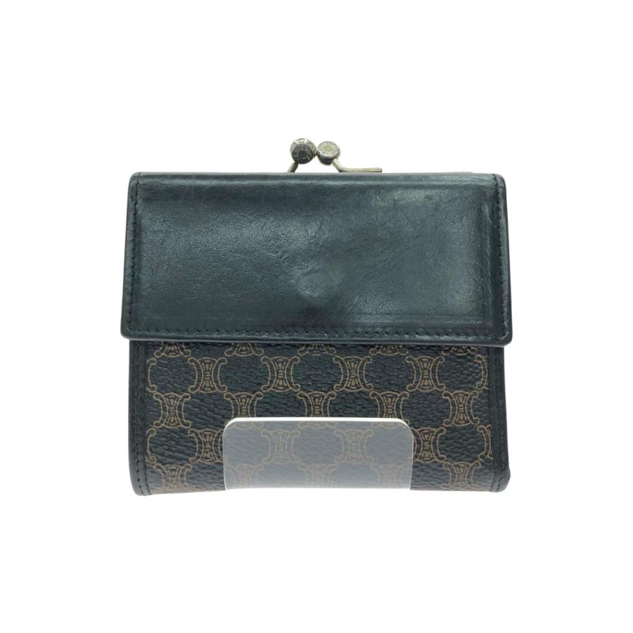 【美品】CELINEセリーヌ／二つ折り財布 マカダム柄 がま口 オールドセリーヌ CELINE（セリーヌ） レディース 二つ折り財布 マカダム柄 がま口
