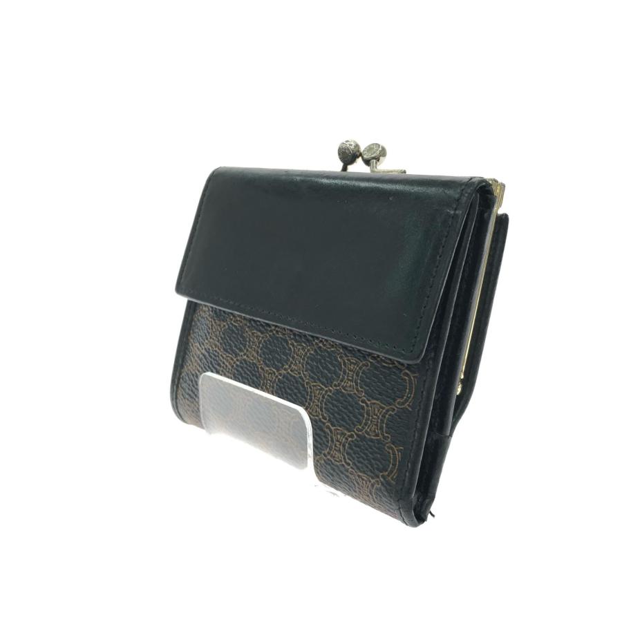 【美品】CELINEセリーヌ／二つ折り財布 マカダム柄 がま口 オールドセリーヌ CELINE（セリーヌ） レディース 二つ折り財布 マカダム柄 がま口