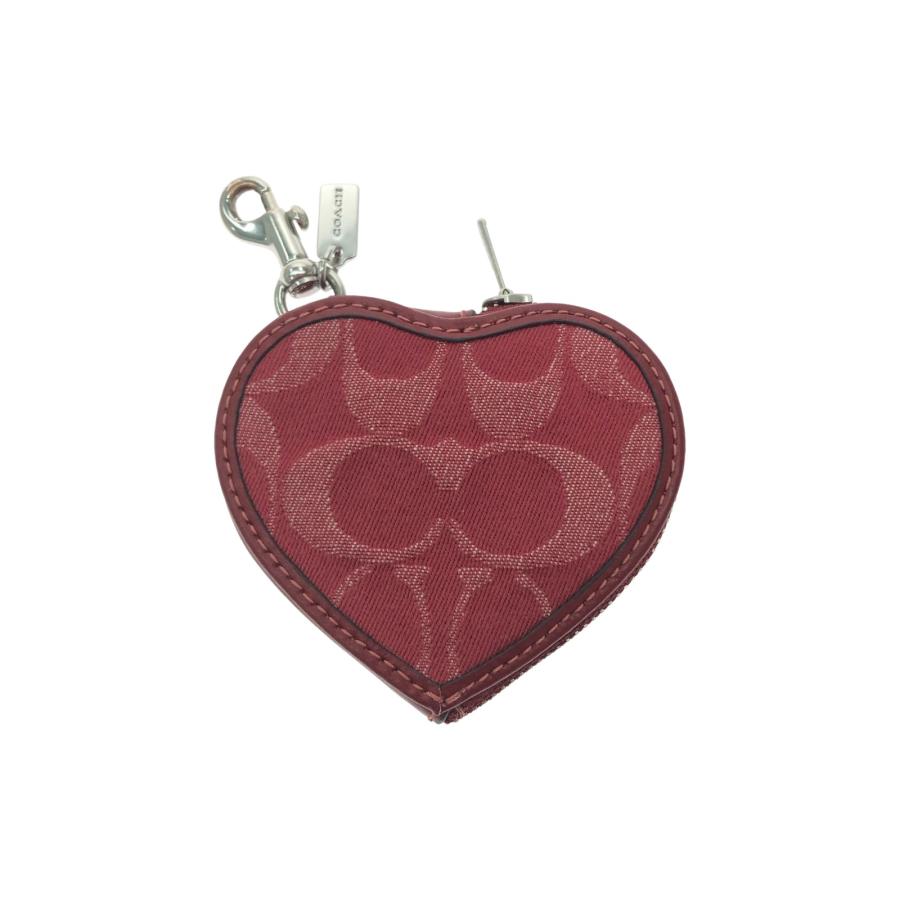 COACH コーチ レディース ケース ハートデザイン シグネチャー アウトレット バッグチャーム デニム CDC91 レッド COACH（コーチ） レディース コインケース ハートデザイン