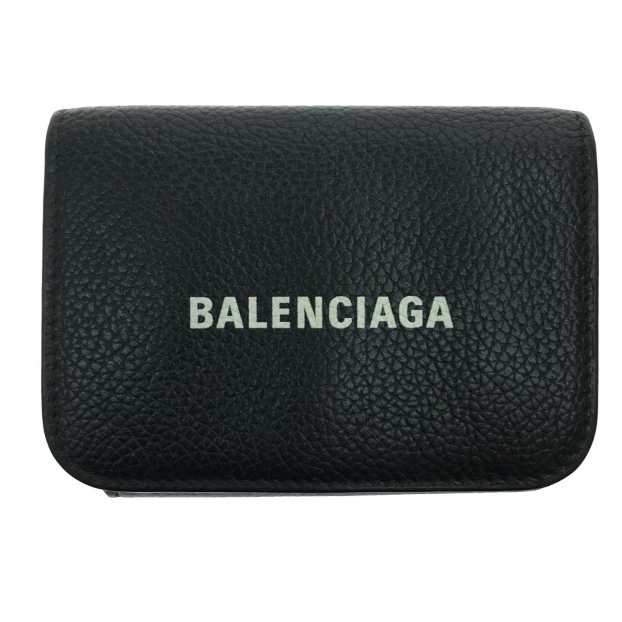 k*n様 BALENCIAGA 三つ折り財布 ブラック BALENCIAGA（バレンシアガ） 財布 三折り財布 ブラック やや傷や汚れ