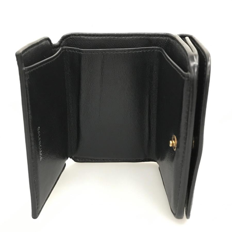 k*n様 BALENCIAGA 三つ折り財布 ブラック BALENCIAGA（バレンシアガ） 財布 三折り財布 ブラック やや傷や汚れ